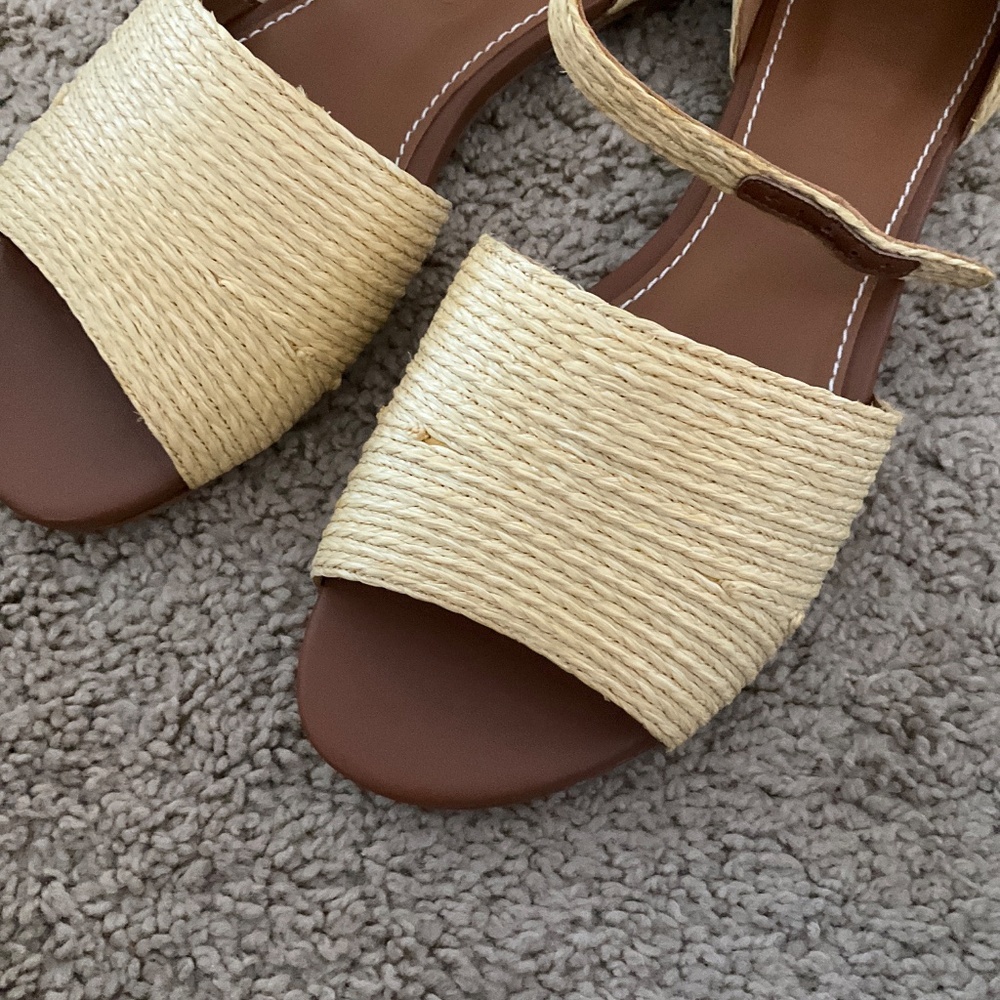 STAUD Catharine raffia and leather sandals - Picture 3 of 7